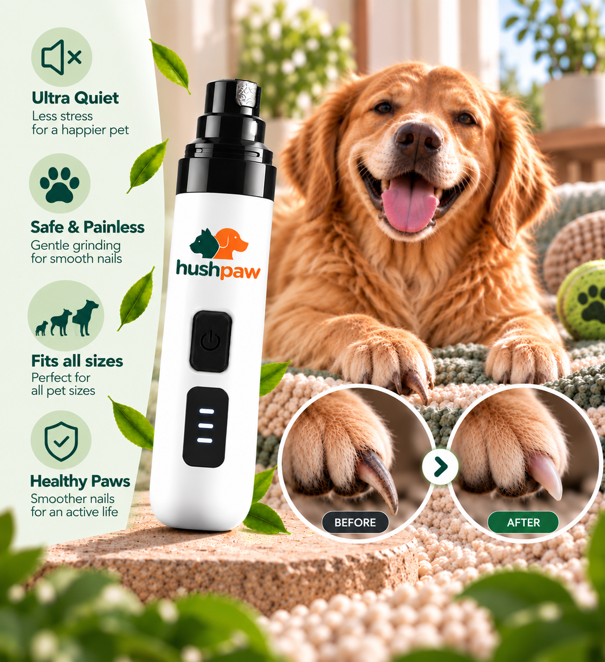 Hushpaw Nail Grinder –  For Dogs Who Hate Getting their Nails Done
